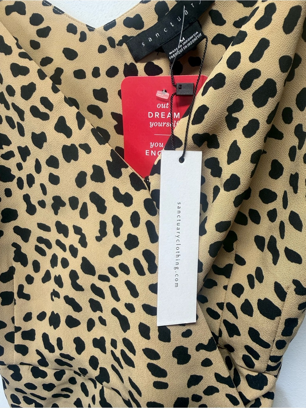 Sanctuary Animal Print Wrap Mini Dress Size Medium NWT - Picture 3 of 10